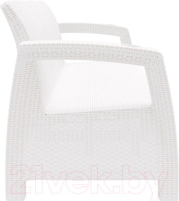 Диван садовый Альтернатива Ротанг-плюс / М8349 (белый)