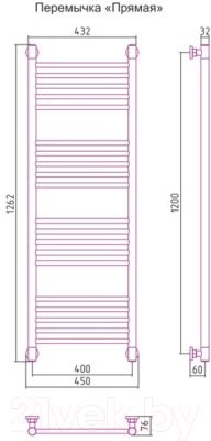 Полотенцесушитель водяной Сунержа Богема+ 120x40 / 03-0220-1240