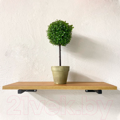 Полка Millwood Настенная с кронштейном 80x20 (дуб табачный Craft/черный)