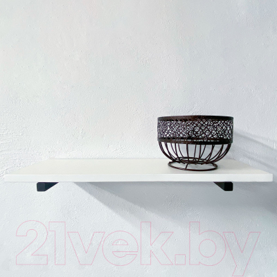 Полка Millwood Настенная с кронштейном 80x20 (белый/черный)