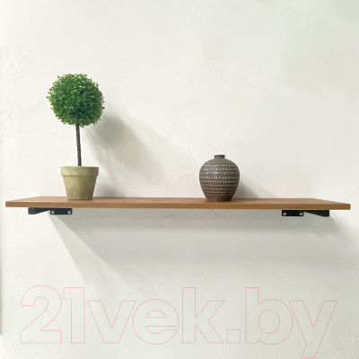 Полка Millwood Настенная с кронштейном 100x20 (дуб табачный Craft/черный)