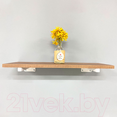 Полка Millwood Настенная с кронштейном 100x20 (дуб табачный Craft/белый)