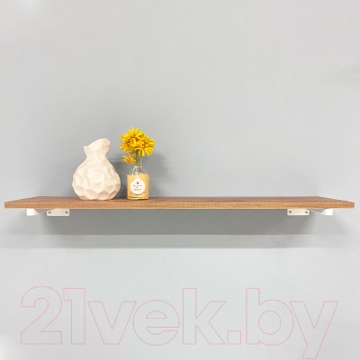Полка Millwood Настенная с кронштейном 100x20 (дуб табачный Craft/белый)