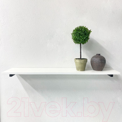 Полка Millwood Настенная с кронштейном 100x20 (белый/черный)