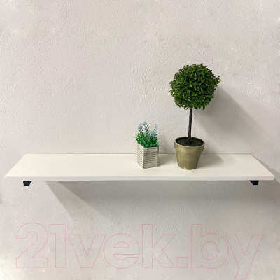 Полка Millwood Настенная с кронштейном 100x20 (белый/черный)