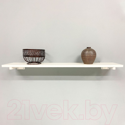 Полка Millwood Настенная с кронштейном 100x20 (белый/белый)