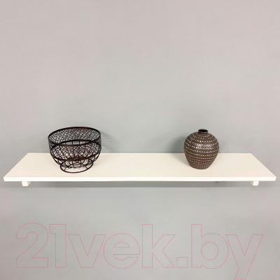 Полка Millwood Настенная с кронштейном 100x20 (белый/белый)