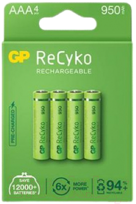 Комплект аккумуляторов GP Batteries 100AAAHCE-EB4 1000mAh - фото