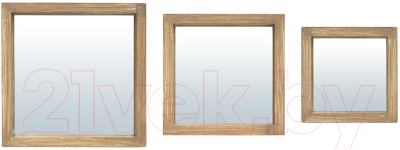 Комплект зеркал декоративных QWERTY Риччоне / 74066 (3шт, дерево) - фото