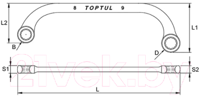 Гаечный ключ Toptul AAAC1618