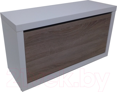 Тумба в прихожую Элана 1.60 (белый/дуб трюфель) - фото
