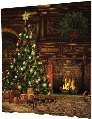 Шторка-занавеска для ванны JoyArty Праздник у камина / sc_381929 - фото