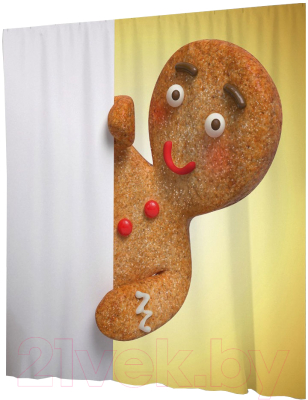 Шторка-занавеска для ванны JoyArty Любопытный человечек / sc_38360 - фото