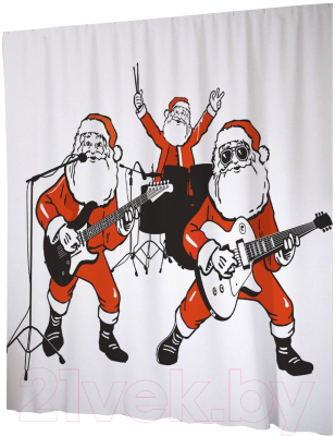 Шторка-занавеска для ванны JoyArty Выступление Санты / sc_38584 - фото