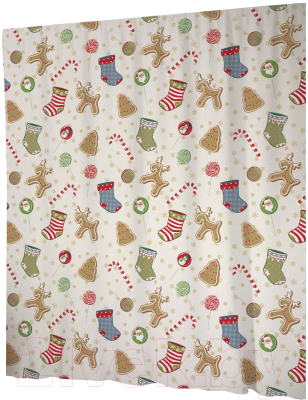 Шторка-занавеска для ванны JoyArty Рождественские предметы / sc_52581 - фото