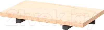 Полка Millwood Настенная с кронштейном 120x20 (дуб золотой Craft/черный) - фото