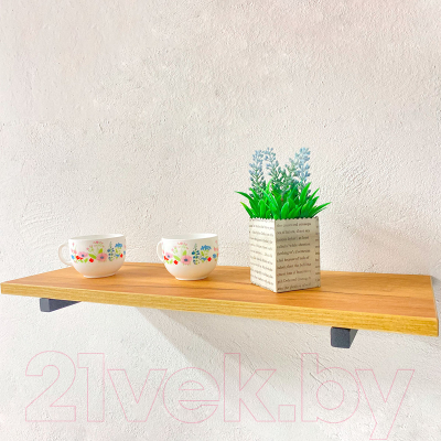 Полка Millwood Настенная с кронштейном 120x20 (дуб золотой Craft/черный)