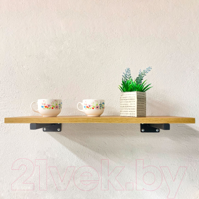 Полка Millwood Настенная с кронштейном 120x20 (дуб золотой Craft/черный)