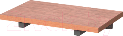 Полка Millwood Настенная с кронштейном 120x20 (дуб табачный Craft/черный) - фото