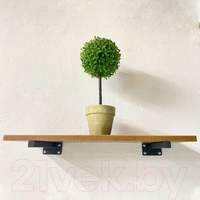 Полка Millwood Настенная с кронштейном 120x20 (дуб табачный Craft/черный)