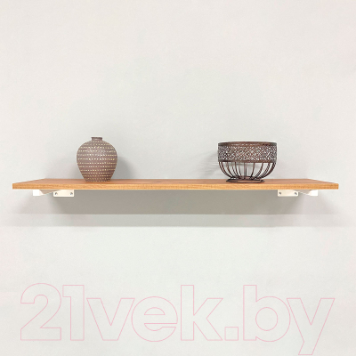 Полка Millwood Настенная с кронштейном 120x20 (дуб табачный Craft/белый)