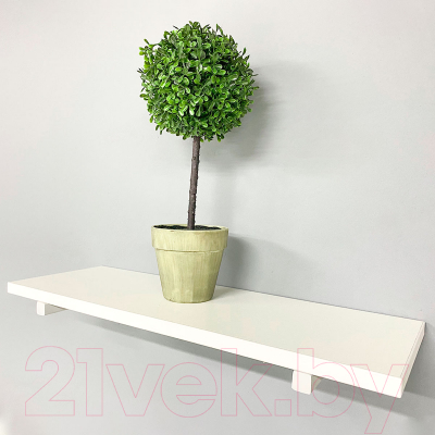 Полка Millwood Настенная с кронштейном 120x20 (белый/белый)