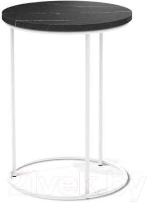 Комплект журнальных столиков Sheffilton SHT-CT7 (камень пьетра черный/белый муар)