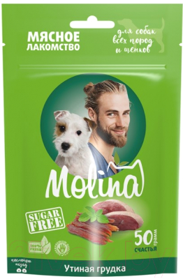 Лакомство для собак Molina для собак всех пород и щенков Утиная грудка / 4894 - фото