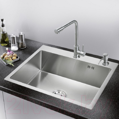 Мойка кухонная РМС MR-5843 (корзина раздвижная и дозатор врезной)