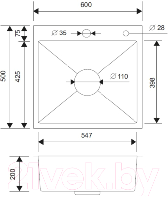 Мойка кухонная РМС MR-6050 (корзина раздвижная и дозатор врезной)