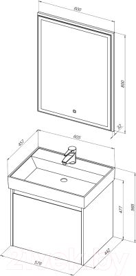 Комплект мебели для ванной Aquanet Nova Lite 60 / 242923
