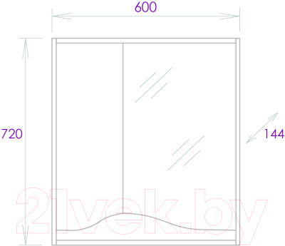 Шкаф с зеркалом для ванной Onika Брендон 60.00