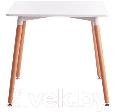 Обеденный стол Tetchair John 80x80x75 (белый/натуральный)