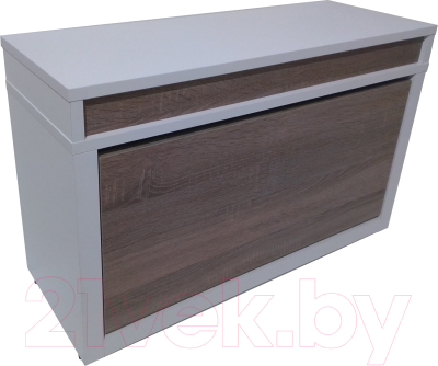 Тумба для обуви Элана 1к.80 (белый/дуб трюфель) - фото