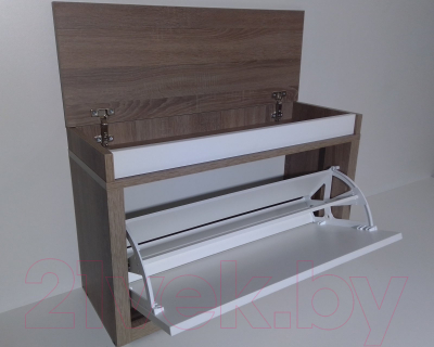 Тумба для обуви Элана 1к.80 (дуб трюфель/белый)