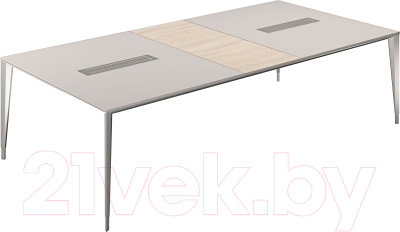 Стол для переговоров Norden 280x140x72.5 / NZ-0103.GS.YN.AL (серый камень/ясень навара/алюминий) - фото