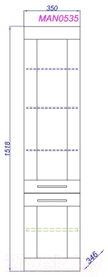 Шкаф-пенал для ванной Aqwella Манчестер / MAN0535