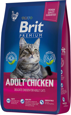 Корм для кошек Brit Premium Cat Adult Chicken / 5049653 - фото