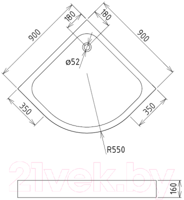 Душевой поддон Gemy ST07T