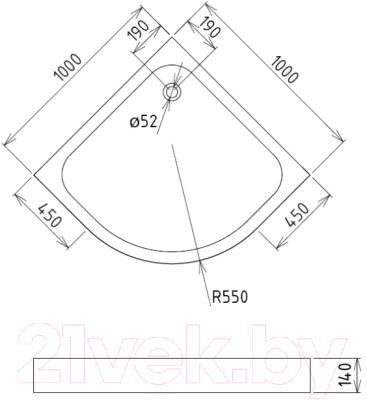 Душевой поддон Gemy ST08T