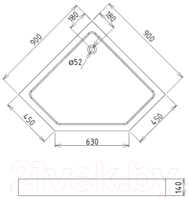 Душевой поддон Gemy ST10T