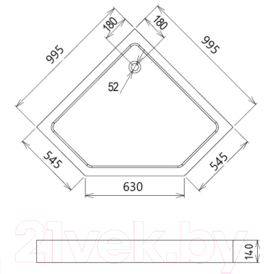 Душевой поддон Gemy ST11T
