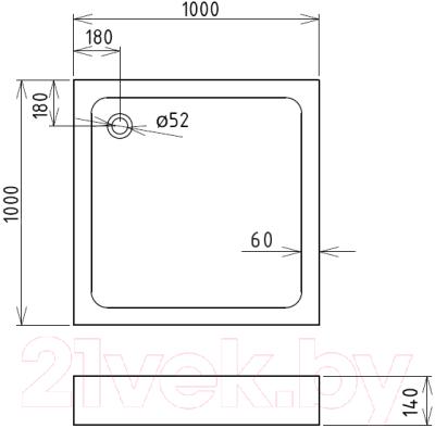Душевой поддон Gemy ST16T