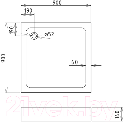 Душевой поддон Gemy ST17T