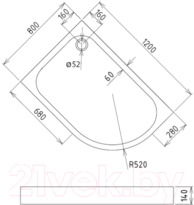 Душевой поддон Gemy ST18 L