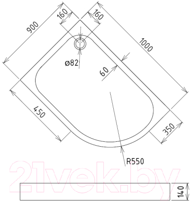 Душевой поддон Gemy ST19 L