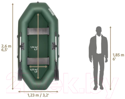 Надувная лодка Тонар Бриз 260 / 4897007 (зеленый)