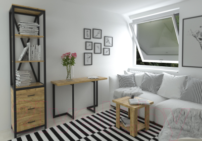 Обеденный стол Millwood Арлен 1 38-76x110x76 (сосна пасадена/металл черный)