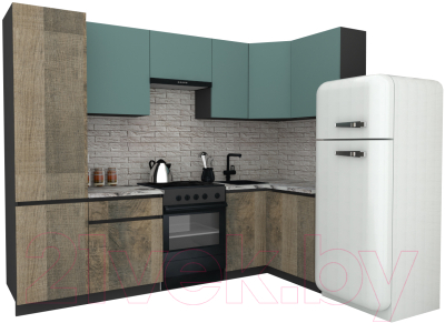 Готовая кухня ВерсоМебель Эко-8 1.2x2.7 правая - фото