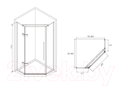 Душевой уголок Abber Ewiges Wasser AG05080B